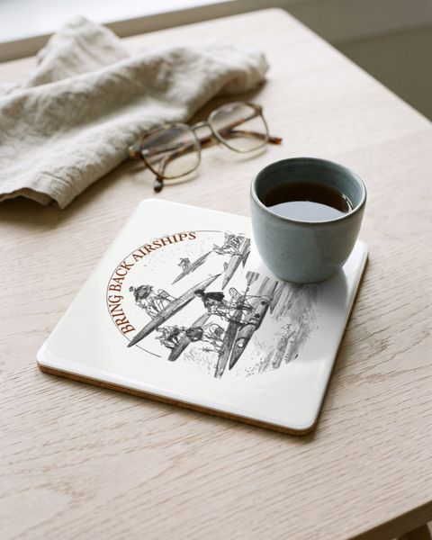 Bring Back Airships! Cork-back coaster