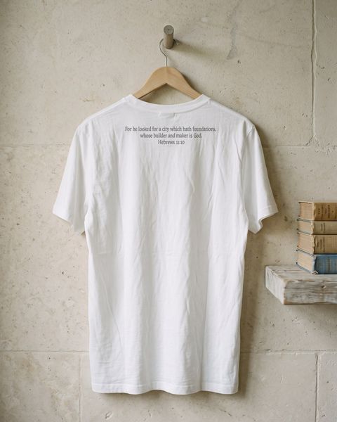Mens White Sky City - Short Sleeve T-shirt